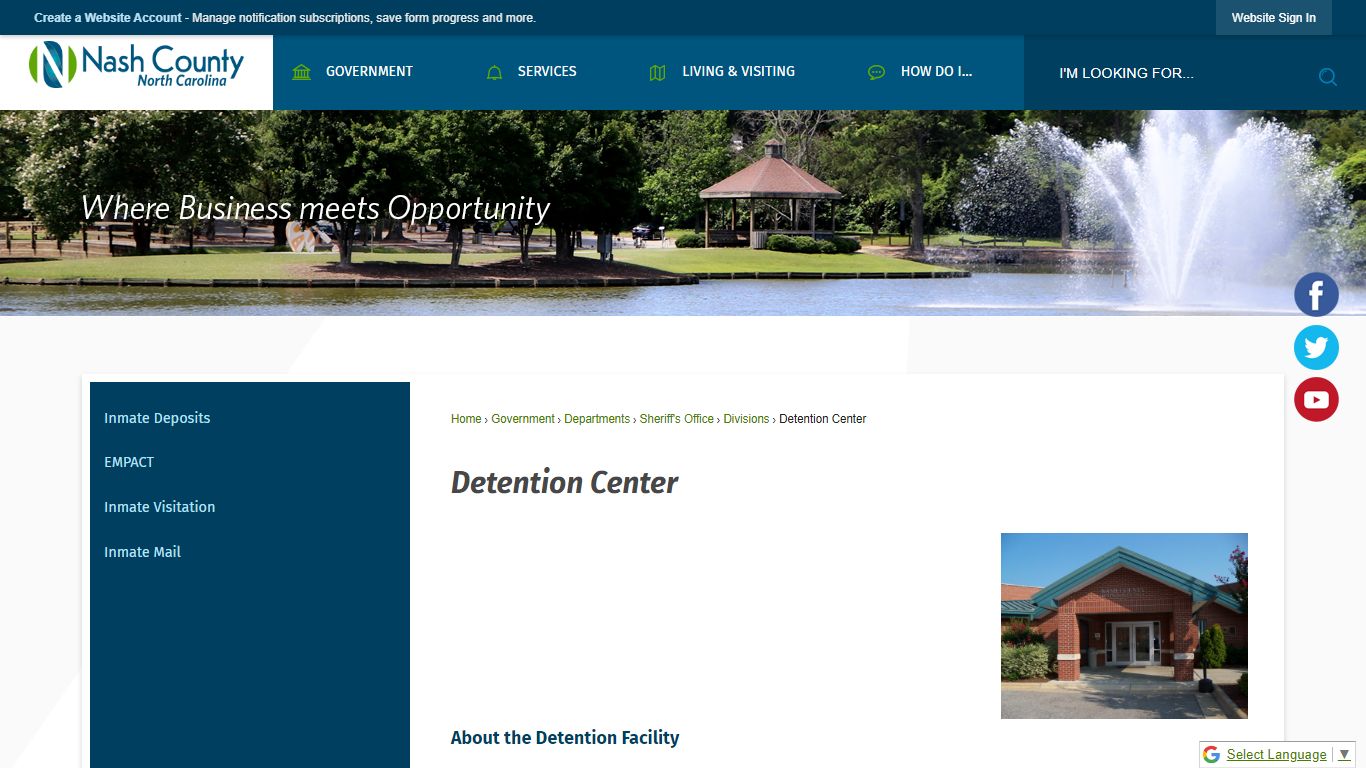 Detention Center | Nash County, NC - Official Website